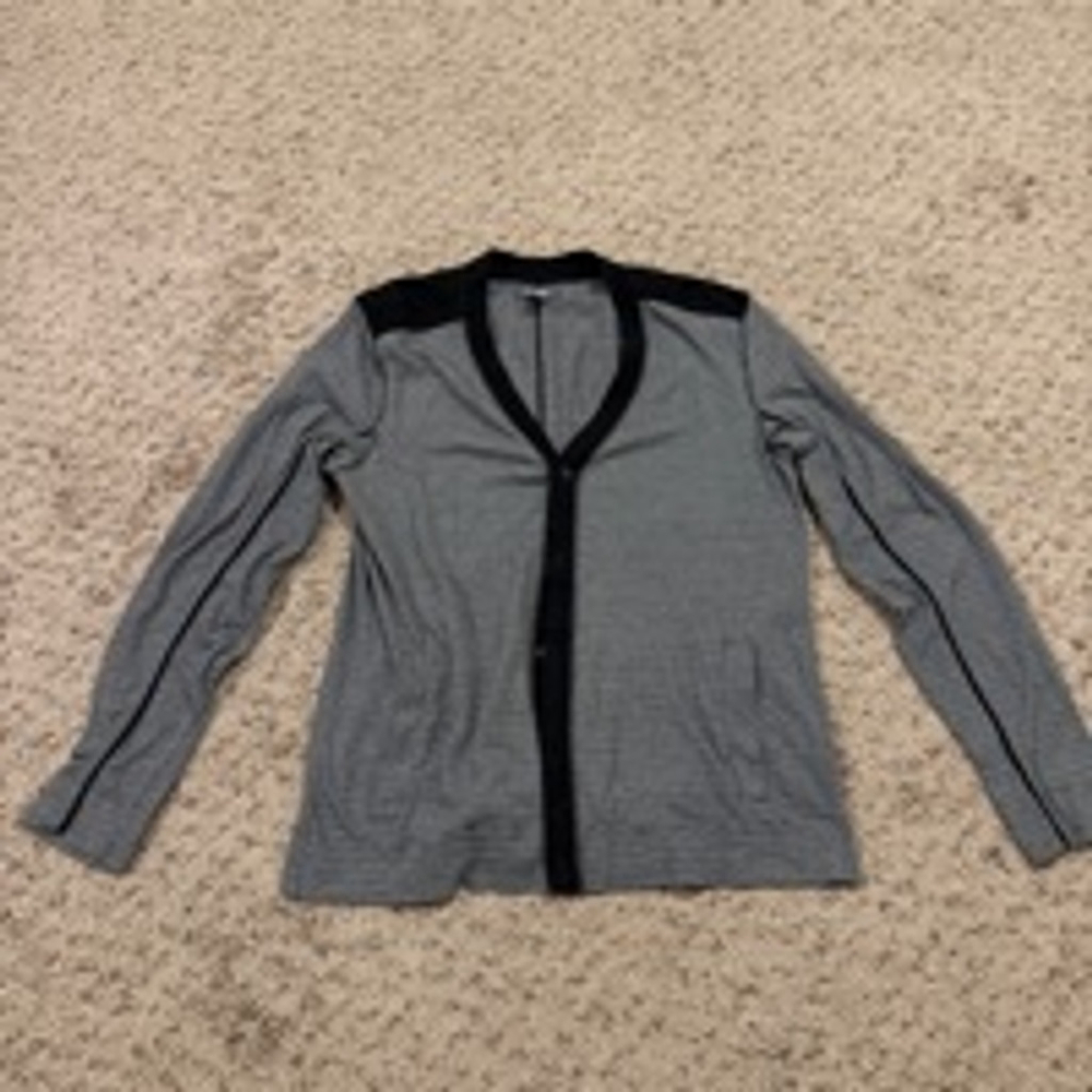Kenneth Cole Reaction Cardigan Size M Gray Navy